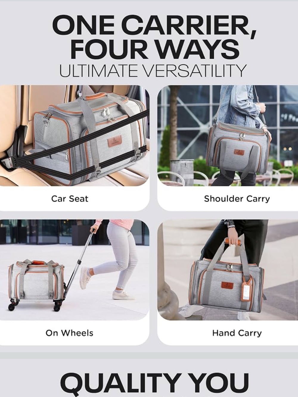 Dog/Cat/Pet Carrier with Wheels - Airline Approved - Expanded Sides NEW - Picture 4 of 11